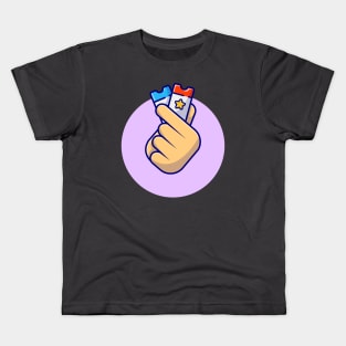 Hand Sign Love With ticket Cartoon Vector Icon Illustration Kids T-Shirt